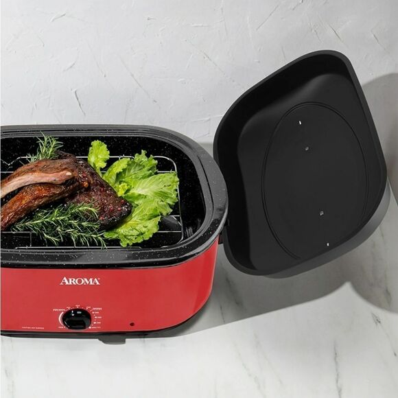 AROMA 18Qt. Turkey Roaster Oven with High-Dome Lid New - Picture 6 of 6